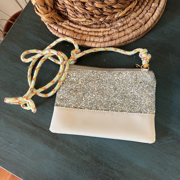 J.CREW Crewcuts handbag Sparkle crossbody bag with yellow strap. - Picture 1 of 5